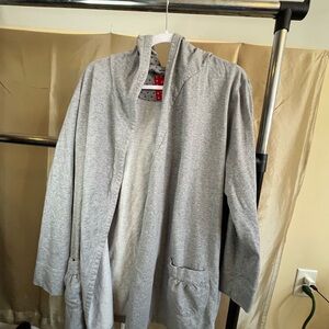 Xhilaration Gray Lightweight Shirt Jacket with Shawl Collar